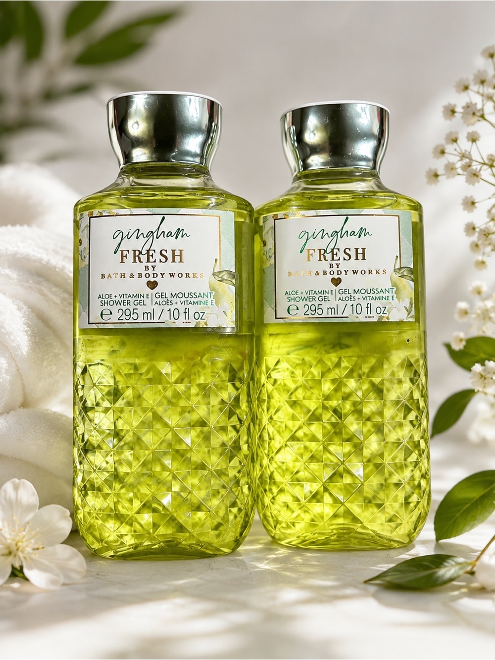 Bath & Body Works Gingham Fresh Shower Gel 10 oz Set of 2 NEW